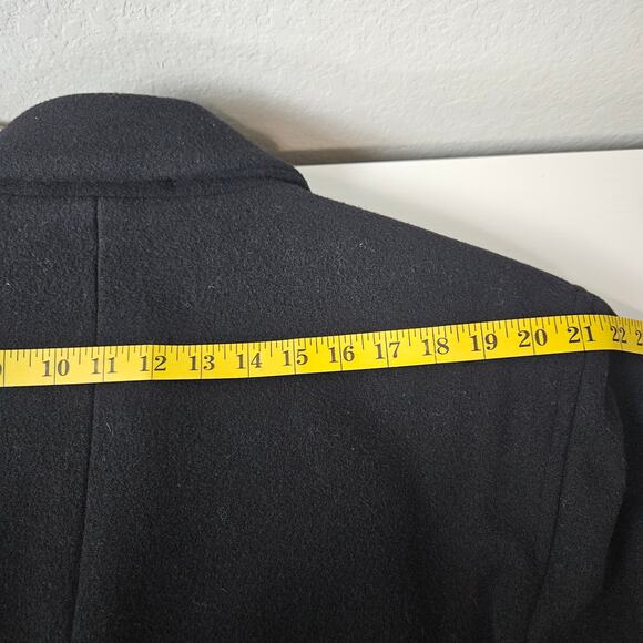 Virany 100% Wool Sz 42 Large Black Mens Overcoat - Picture 9 of 12